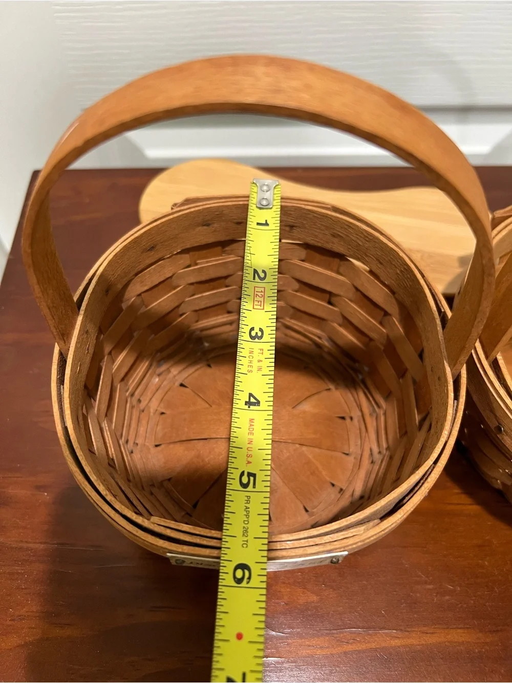 Vtg Longaberger Pair (2) Handwoven Basket with Brass Nameplates 1992